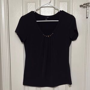 East 5th Black Embellished Fitted Blouse